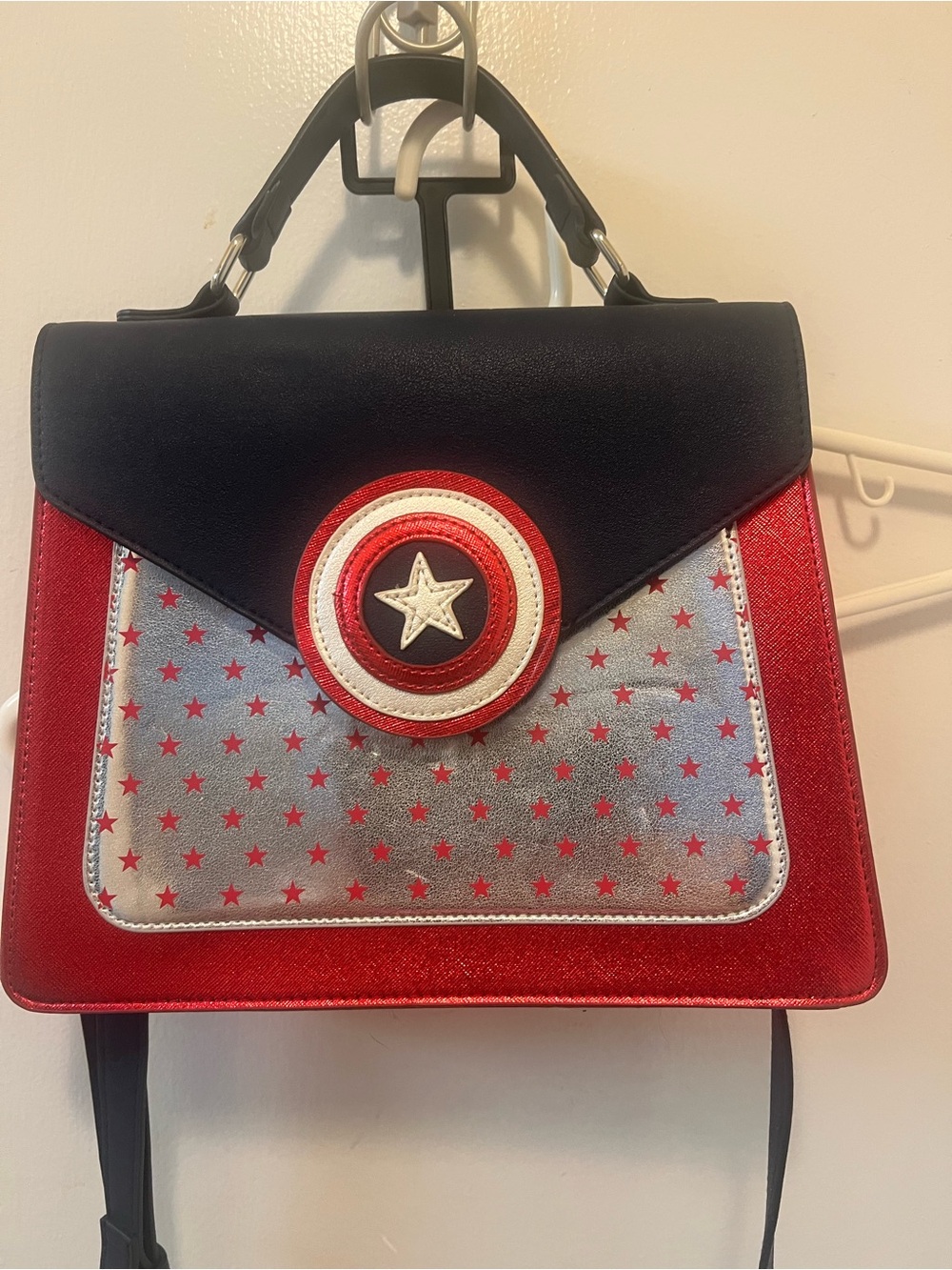 Disney Red, Navy & Silver Star-Accent Crossbody Bag